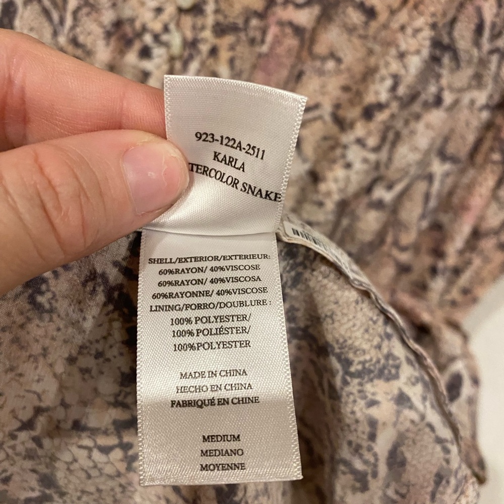 Rails Karla Watercolor Snake Print Dress Size Medium EUC - Picture 4 of 5